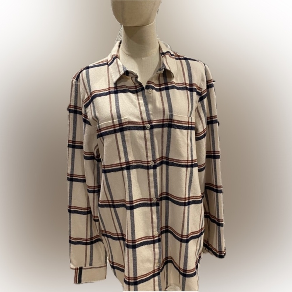 Thread & Supply Plaid Flannel Button Down Shirt L